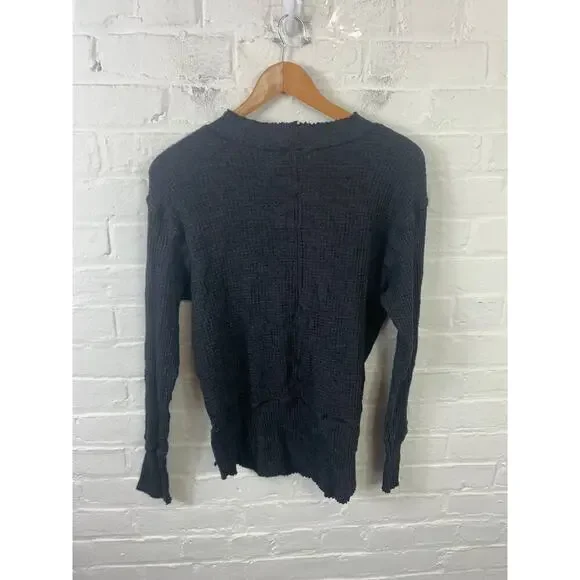 Anthropologie Women's Crew Neck Pullover Sweater Knit Long Sleeves Black Size M - Picture 2 of 5